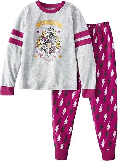 Amazon ハリー ポッター の女の子のロングスリーブ 2 ピースパジャマのスリープするように設定 4 5 グレー パープル パジャマ 通販