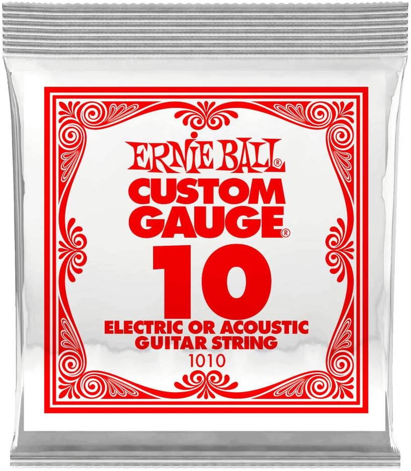 Ernie Ball EB1010 0.010 Gauge Custom Light Steel Guitar String Pack