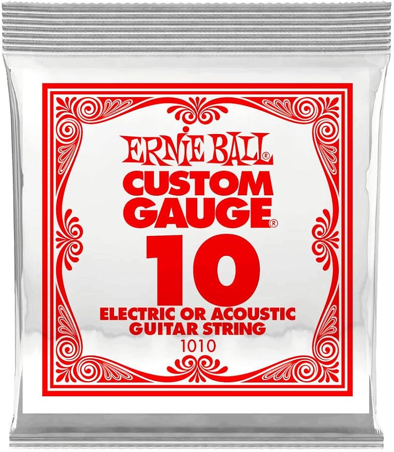 Ernie Ball EB1010 0.010 Gauge Custom Light Steel Guitar String Pack
