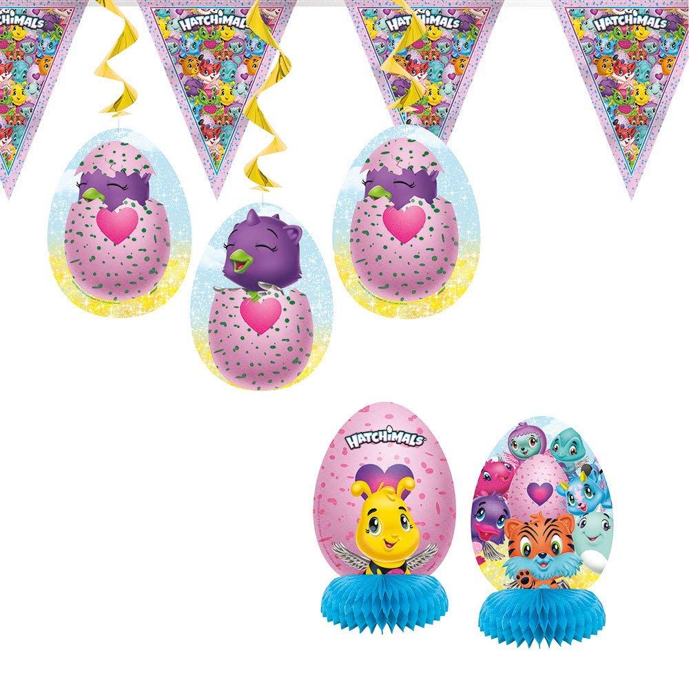thumbnail image 2 of Hatchimals Hanging Swirl Decorations - 3 Piece Blue Foil Party Set (26 Inch) 2 of 12