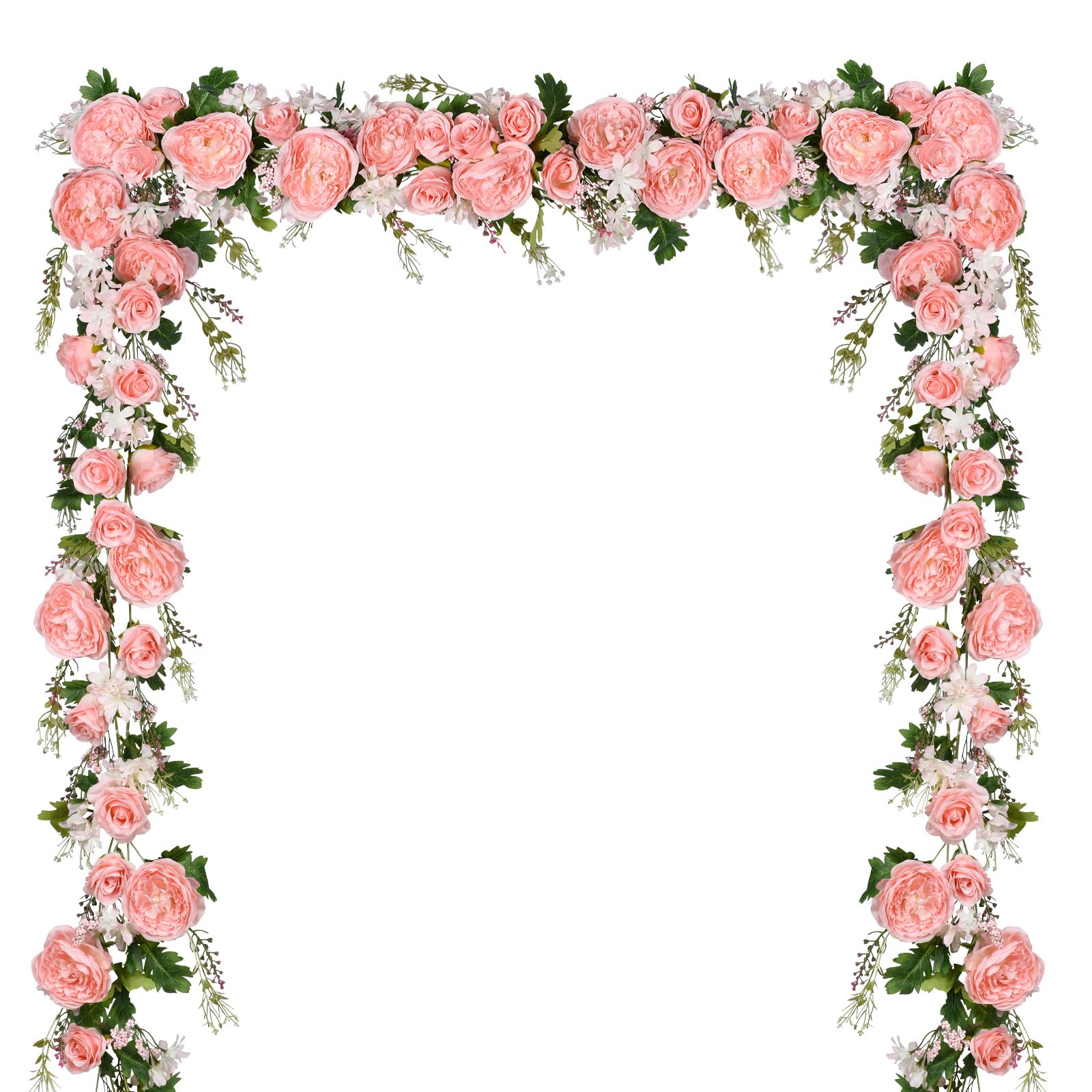 Photo 1 of Lvydec 2 Pack Artificial Peony Flower Garland - 6ft Silk Peony Pink Flower Garland for Wedding Party Table Decoration (2, Pink)