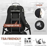 LOVEVOOK Laptop Backpack Women 15.6 inch USB Port Padded 10 Pockets Black view 5