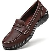 QAE Loafers for Women Comfort Orthopedic Slip On Penny Loafers Women's Flat Shoes for Casual Walking Dress Work Business