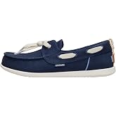 HEYDUDE Women's Harbor Breeze Lo Washed Twill Classic Boat Shoe | Lightweight Slip-On Loafer