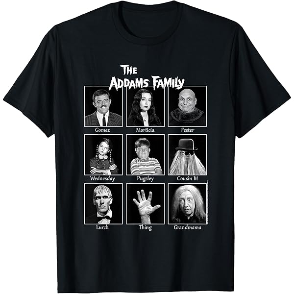 Amazon.com: The Addams Family Portraits T-Shirt : Clothing