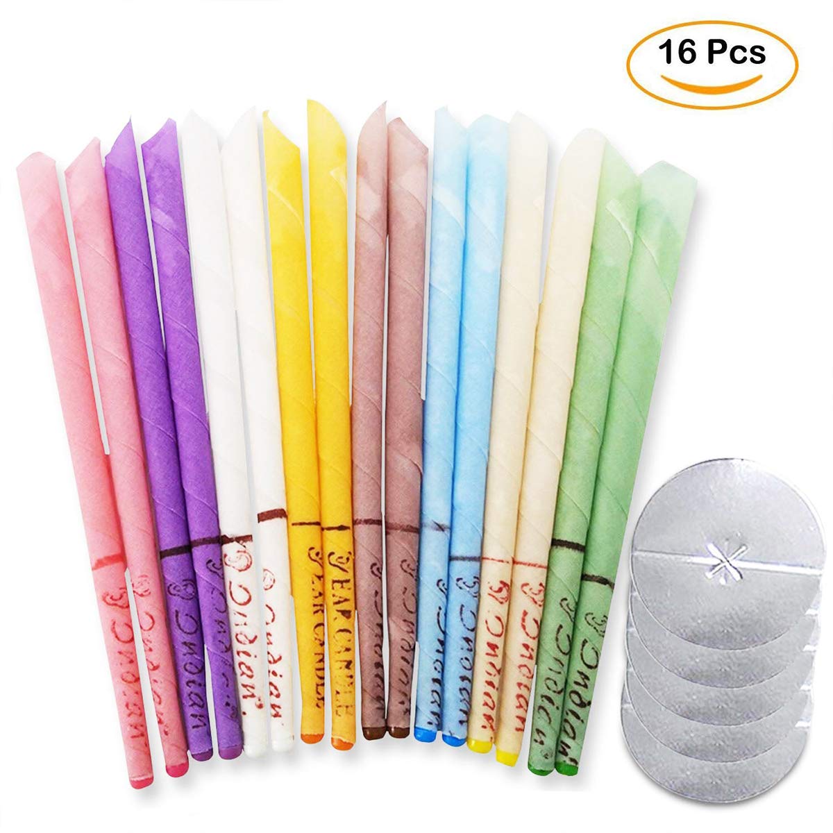 Ear Candles, Ear Wax Removal Colorful Natural Beeswax Fragrance Organic