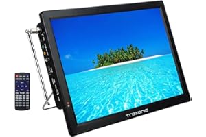 Trexonic Portable Rechargeable 14 Inch 720p LED TV with HDMI, SD/MMC, USB, VGA, AV in/Out and Built-in Digital Tuner