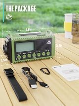 ROCAM Wind Up Radio AM/FM/SW 12000mAh Solar SOS Torch IPX6 Portable view 9