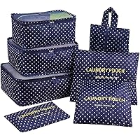 Mossio 7 Set Packing Cubes with Shoe Bag - Travel Carry On Luggage Organizer