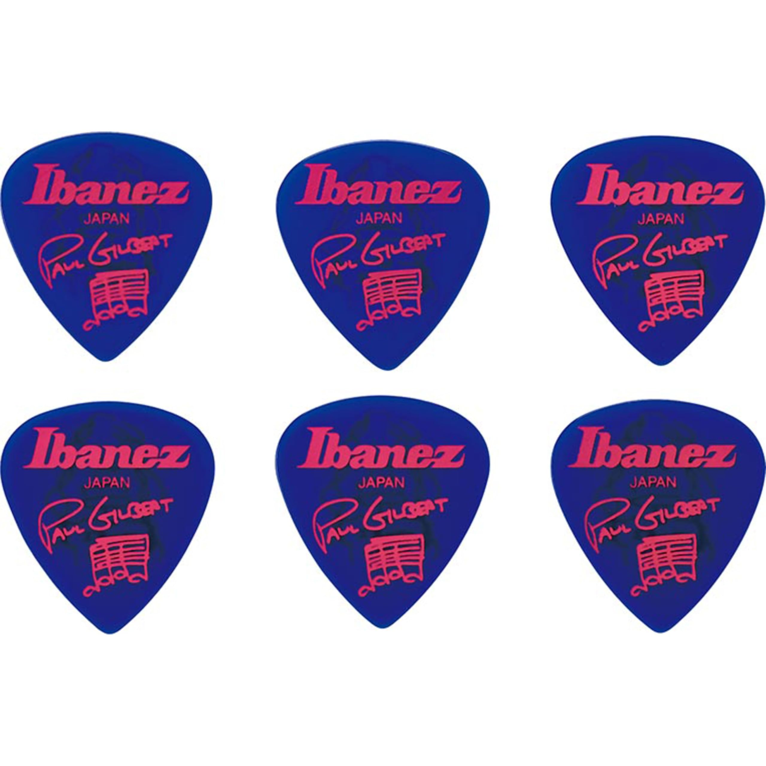 Signature Series Plectrums - Paul Gilbert - Pack Of 6 - Jewel Blue