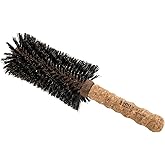 Ibiza Hair Boar Bristle Concave Barrel Brush (Z Series) | Hybrid Boar & Heat Resistant Nylon Bristles with Cork Handle | Contours to the Head Shape to Create Shiny Hair | Ideal for All Hair Types