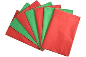 Bobobag 100 Sheets 20"X14" Red and Green Tissue Paper Bulk for Gift Bags,Gift Wrapping Arts Craft Party Favor Christmas Decoration