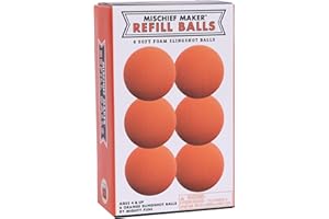 Mighty Fun! - Mischief Maker® Toy Slingshot Foam Balls Refill Pack - 6 Soft Foam Replacement Balls for Kids Slingshot - Ages 4+ (Orange)