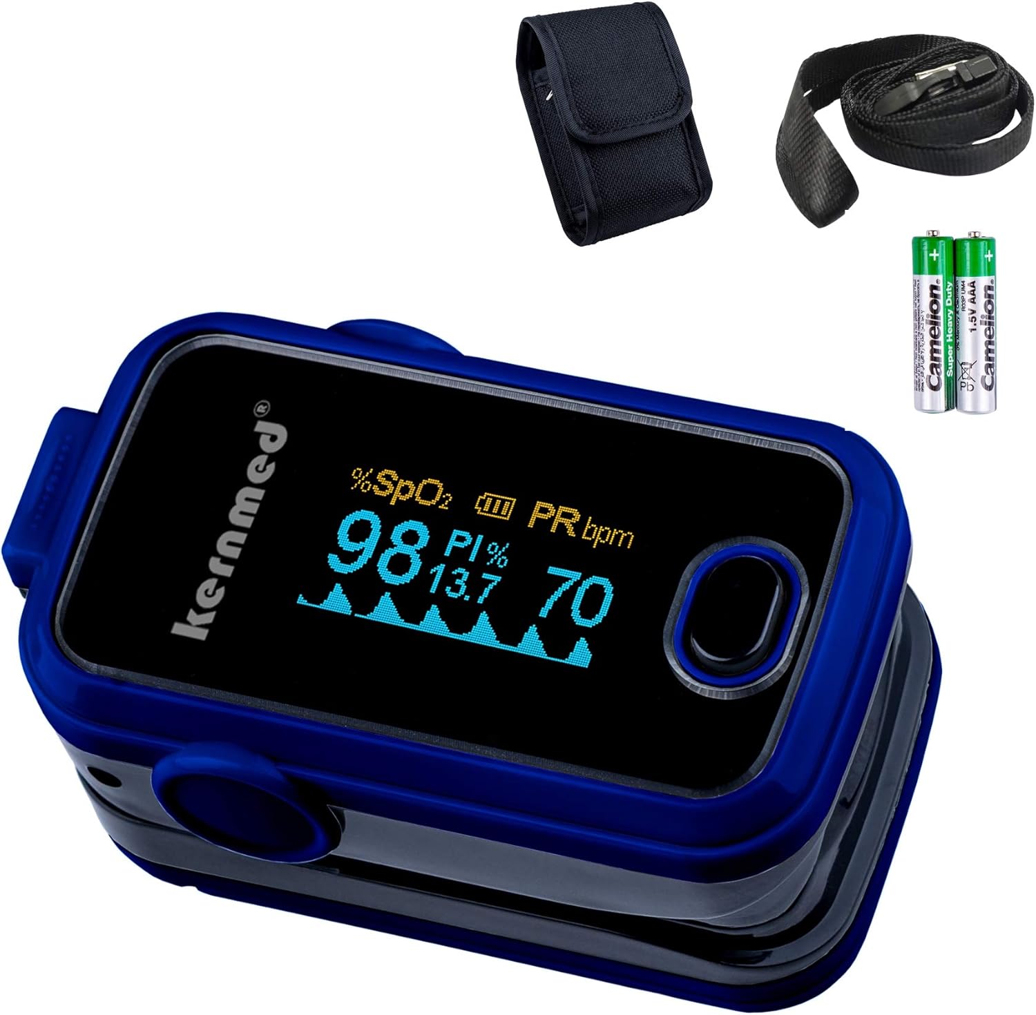 Kernmed OLED Finger Pulse Oximeter A310 Blue Alarm & Pulse Sound
