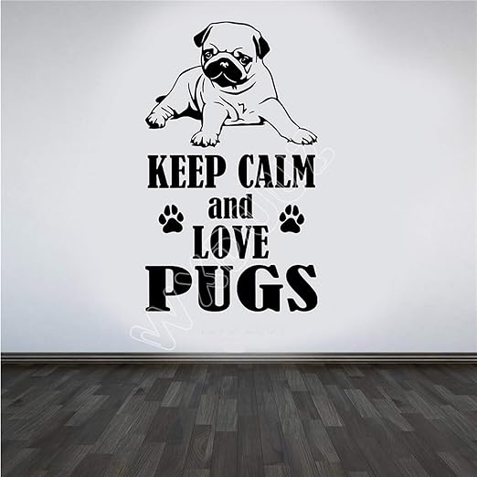 Rfokun Animal Love Pugs DIY Arte de la Pared Pegatina/calcomanía Vinilo