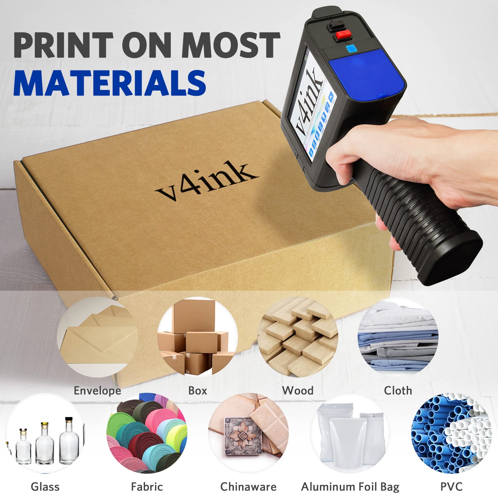 Mua v4ink Portable Handheld Printer Labeler BT-HH6105B2 use for QR Code ...