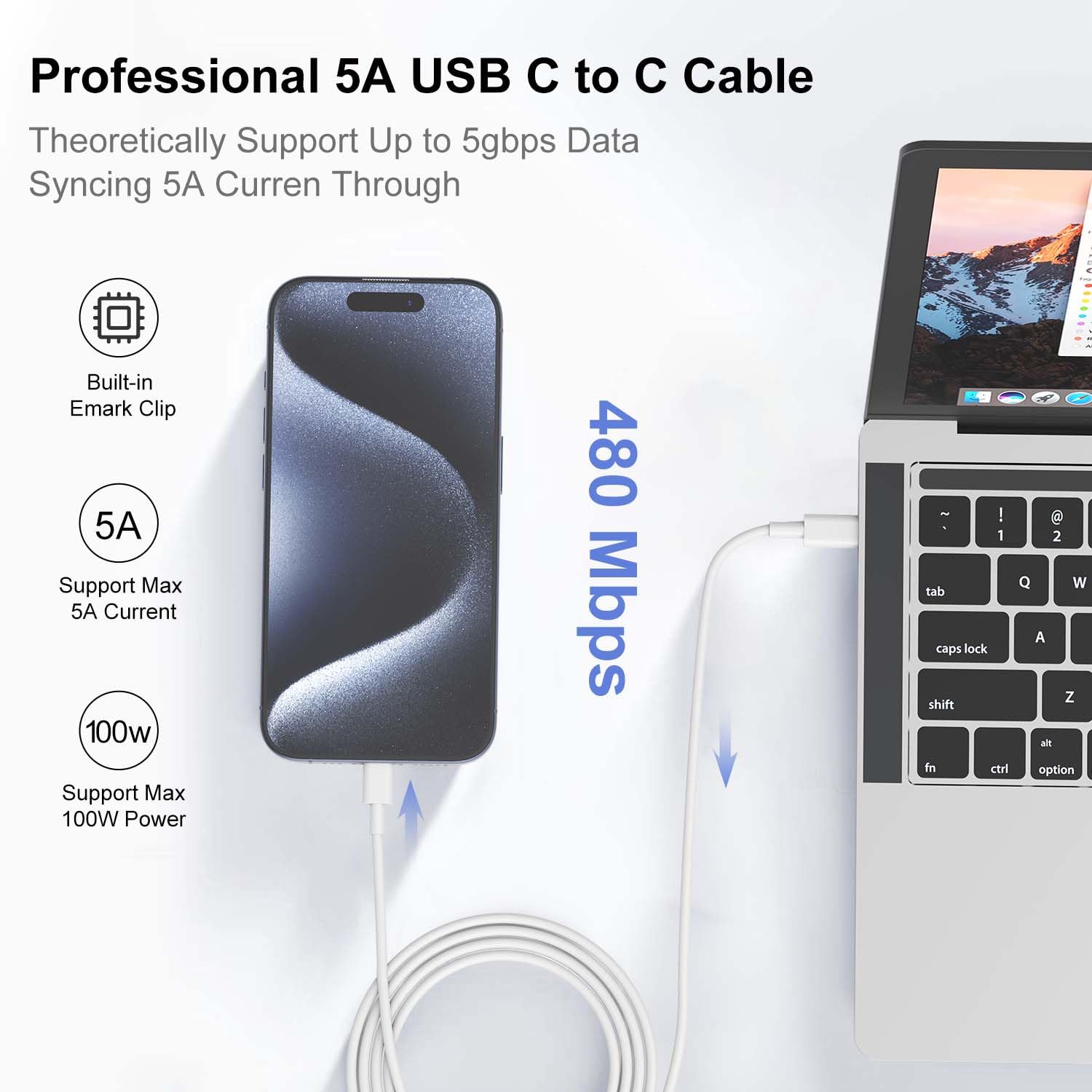 240W USB C Charging Cable for MacBook Pro/Air & for iPhone 17/16 Pro Max, MFi Certified 48V/5A Super Fast Charger Cord 6ft+10ft, PD 3.0 Compatible with iPad Pro 12.9/11, Samsung S25/S24(2-Pack)