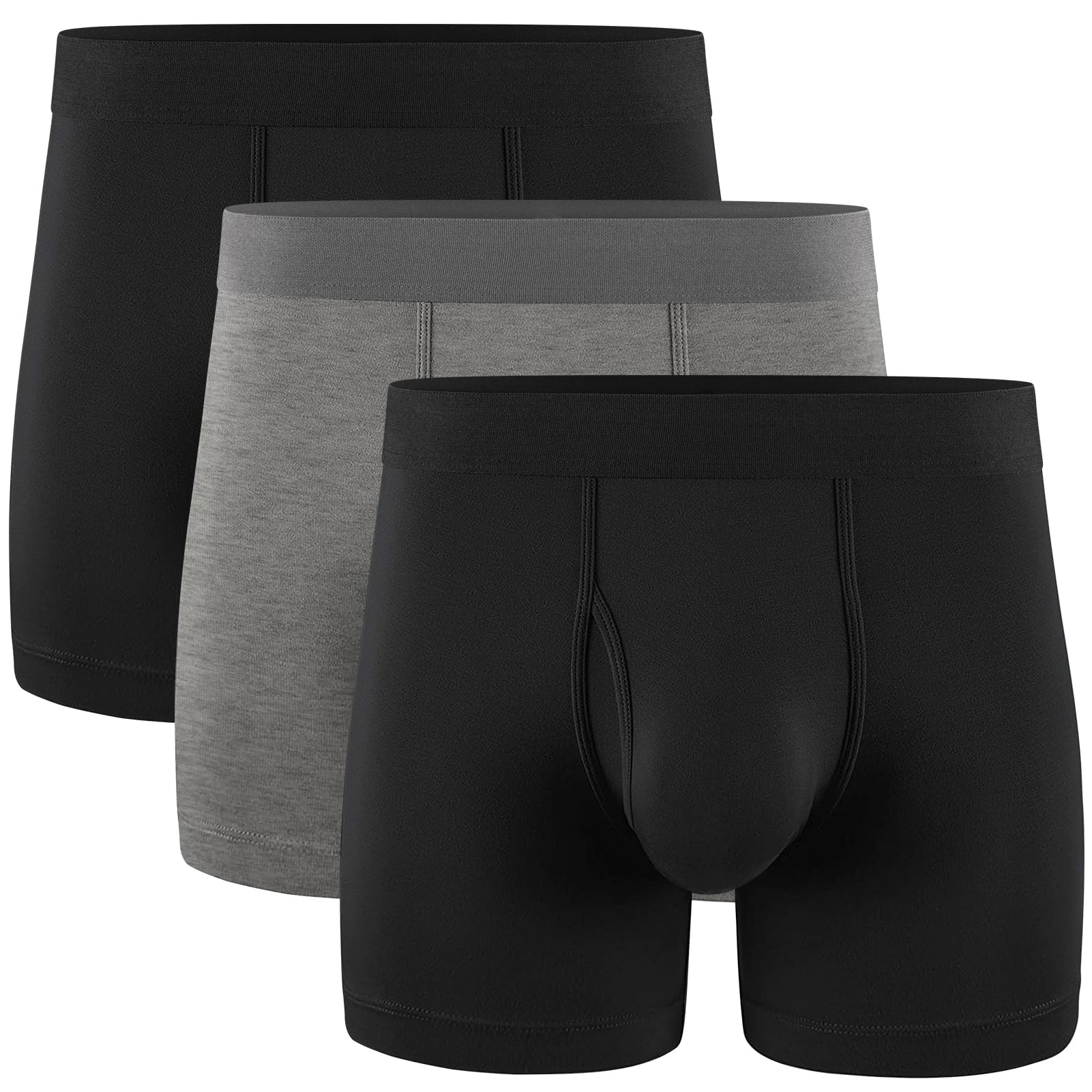 Photo 1 of 5Mayi Men's Underwear Boxer Briefs Cotton Black Mens Boxer Briefs Underwear Men Pack of 3