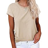 Cicy Bell Women's Short Sleeve Shirts Crewneck Loose Casual Summer Basic Tees Tops