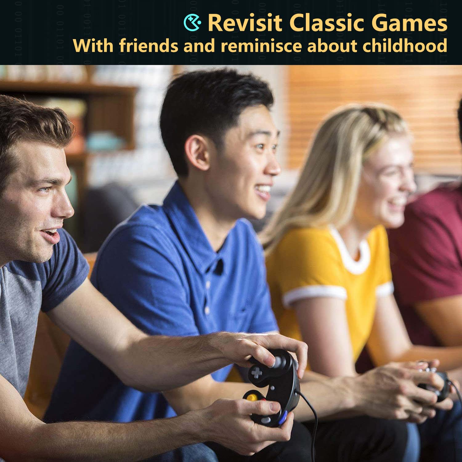 Zeion 4 Pack Gamecube Controller, with 4 Extension Cables and 4-Port USB Adapter for Switch PC Wii U Console(Black, Purple, Blue, Orange)