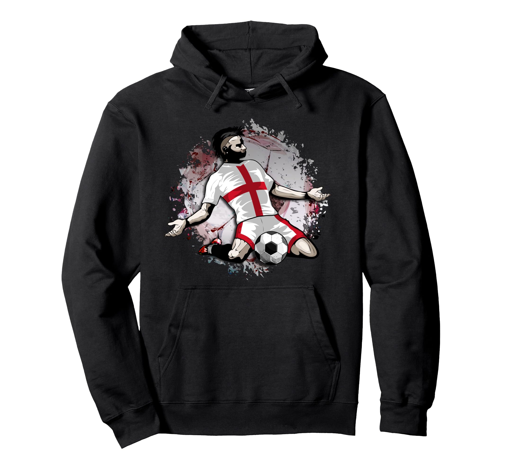 England Soccer English National Flag Football Lovers Design Pullover Hoodie