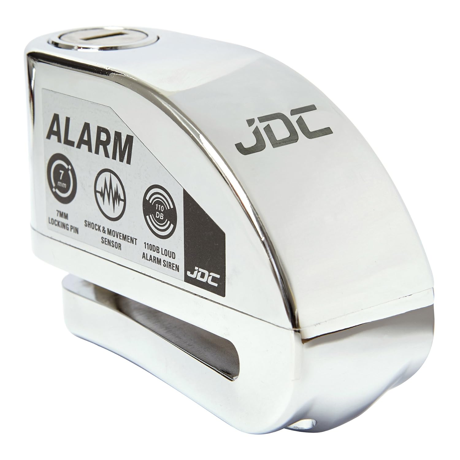 JDC Moto Motocicleta Bloqueo de Disco con ALARMA – JAWS Cromo