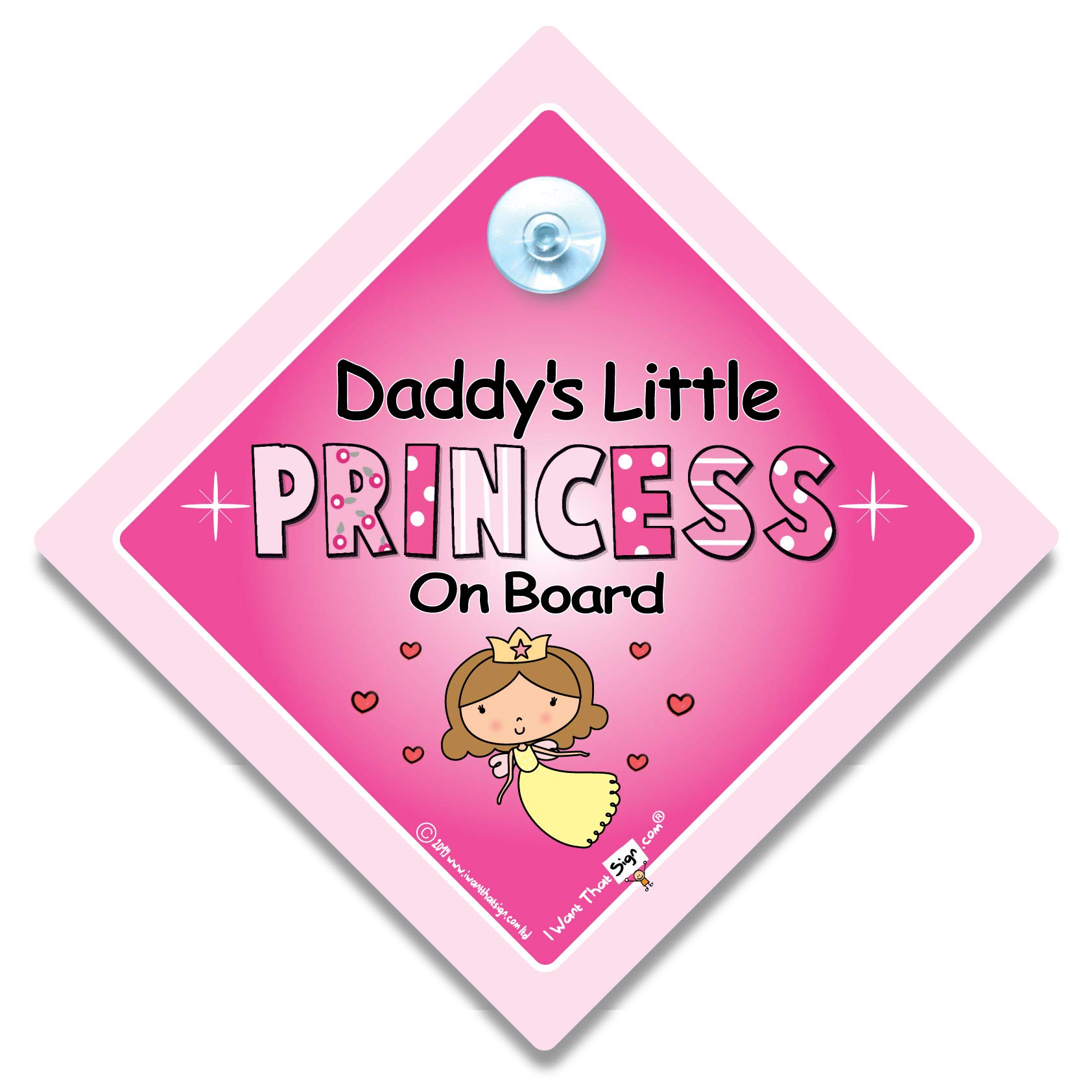 Daddy's Little Princess Car Sign, Baby on Board Sign, Daddy's little princess on board car sign