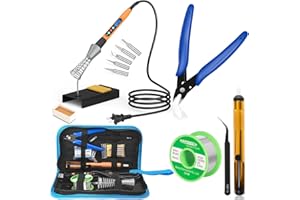 Soldering Iron Kit 90W 110V LCD Adjustable Temperature 180-480℃, Soldering Iron Welding Tool 13-in-1 with 5 Soldering Tips, F