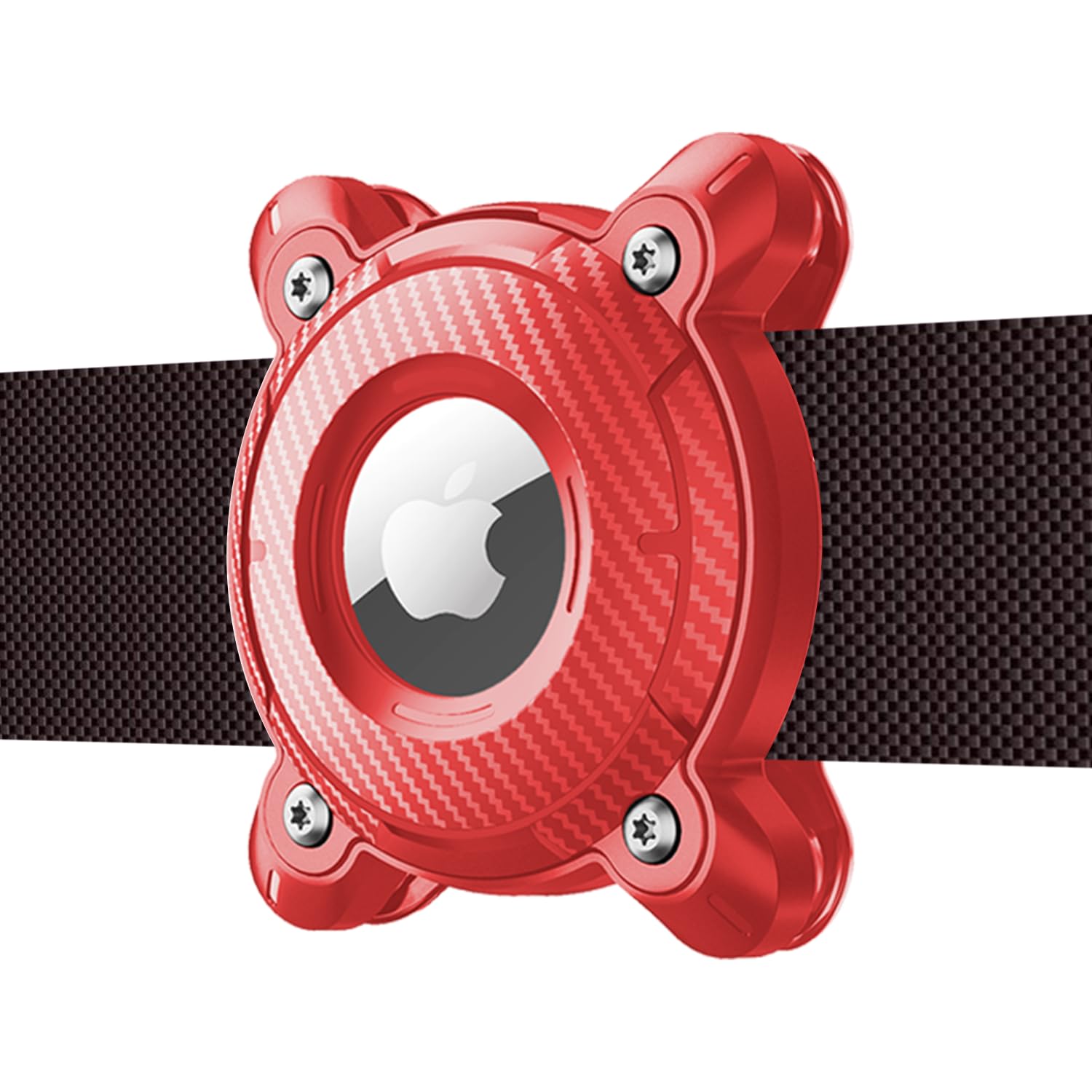 Mebeter Waterproof Pet Airtag Dog Collar Holder, Anti-lost Shock Resistant Mini Air Tag Holder Hard TPU Full Protection Airtag Dog Collar Case for Key,Backpack,Luggage,Cat,Dog Gps Tracker (Red)