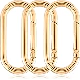 Alpinleux Oval Spring Ring Clips, Heavy Duty Metal Keyring Purse Clip, O Ring Opening Key Ring Carabiner for Keychain
