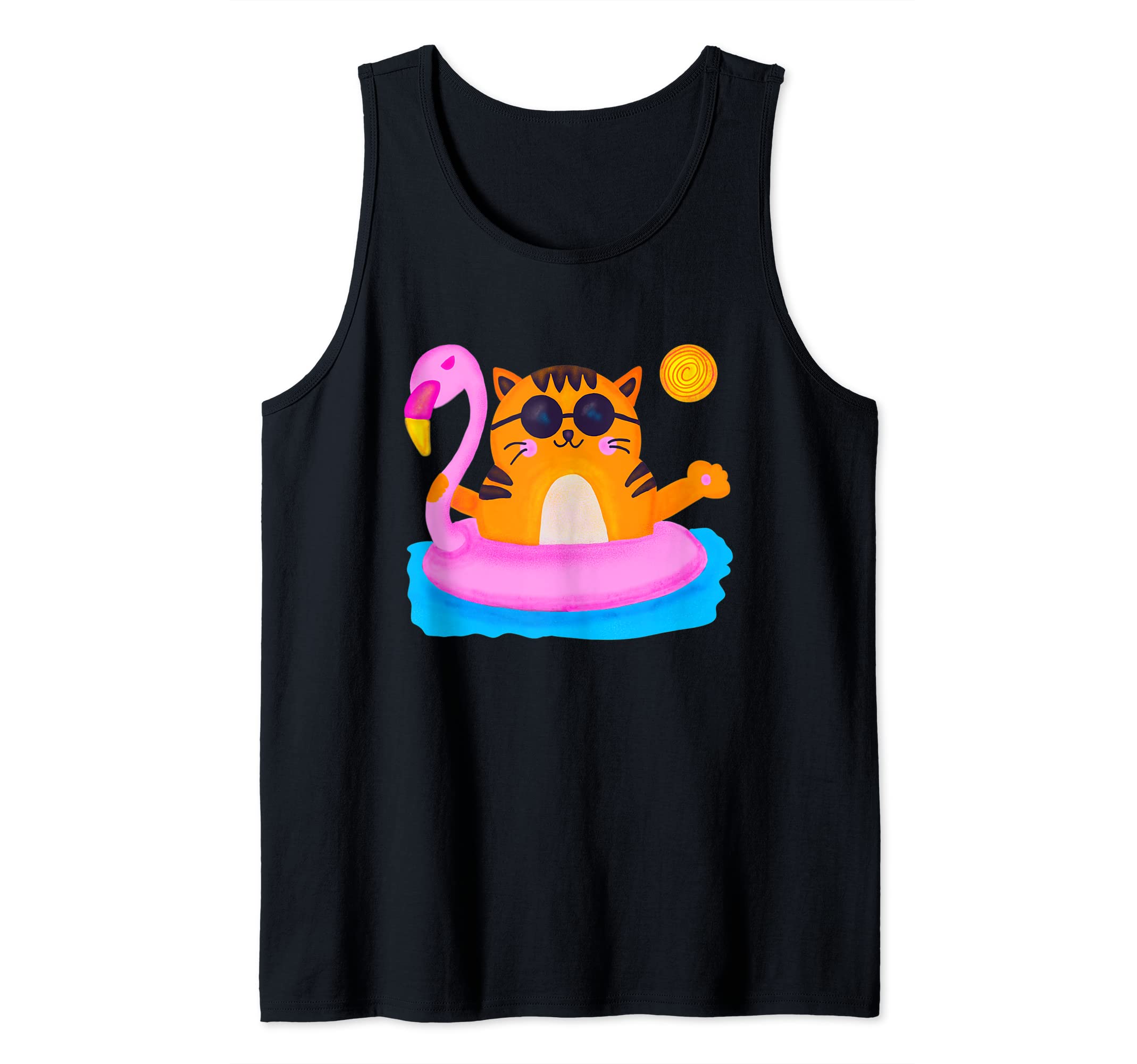 Cute Ginger Cat with Sunglasses Tank Top