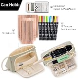EASTHILL Big Capacity Pencil Case Pouch Pen Case Light Green School Office view 4