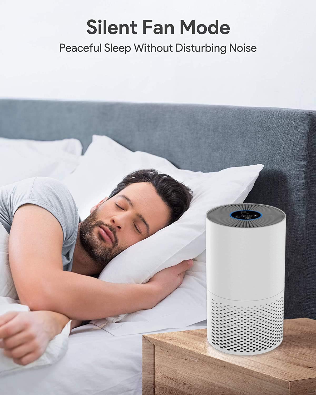 Saike HEPA Air Purifiers for Home, Allergens Smoke Pollen Pets Hair Dander Odors Dust, Home Air Cleaner with True HEPA Filter, Sleep Mode, Night Light, Bedroom Office (White): Home & Kitchen