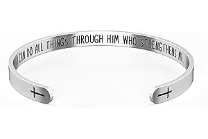 Happy Kisses Love One Another As I Have Loved You Cross Bracelet – Religious Bracelet – John 15:12 — Catholic or Christian Women & Girls