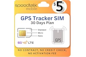 SpeedTalk Mobile Tracker SIM Card for 5G 4G LTE GSM Pet Senior Kids Car All GPS Tracking Devices | Talk Text Data | 3 in 1 SIM Card Standard Micro Nano | 30 Days Wireless Subscription Plan