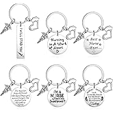 Hicarer 6 Pcs Nurse Keychains Nurse Week Appreciation Gifts Nursing Students Employee Gifts for Medical Doctor Rn Practitioners