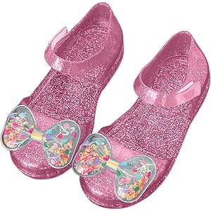 IWIHMIV Toddler Girls Sandals Soft Rubber Sole Jellies Sandals Non Slip Closed Toe Beach Summer Flat Dress Shoes