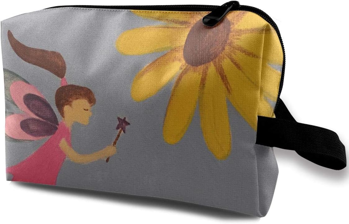 Fairy Garden Yellow Coneflower Plants Multi-function Travel Makeup Toiletry Coin Bag Case