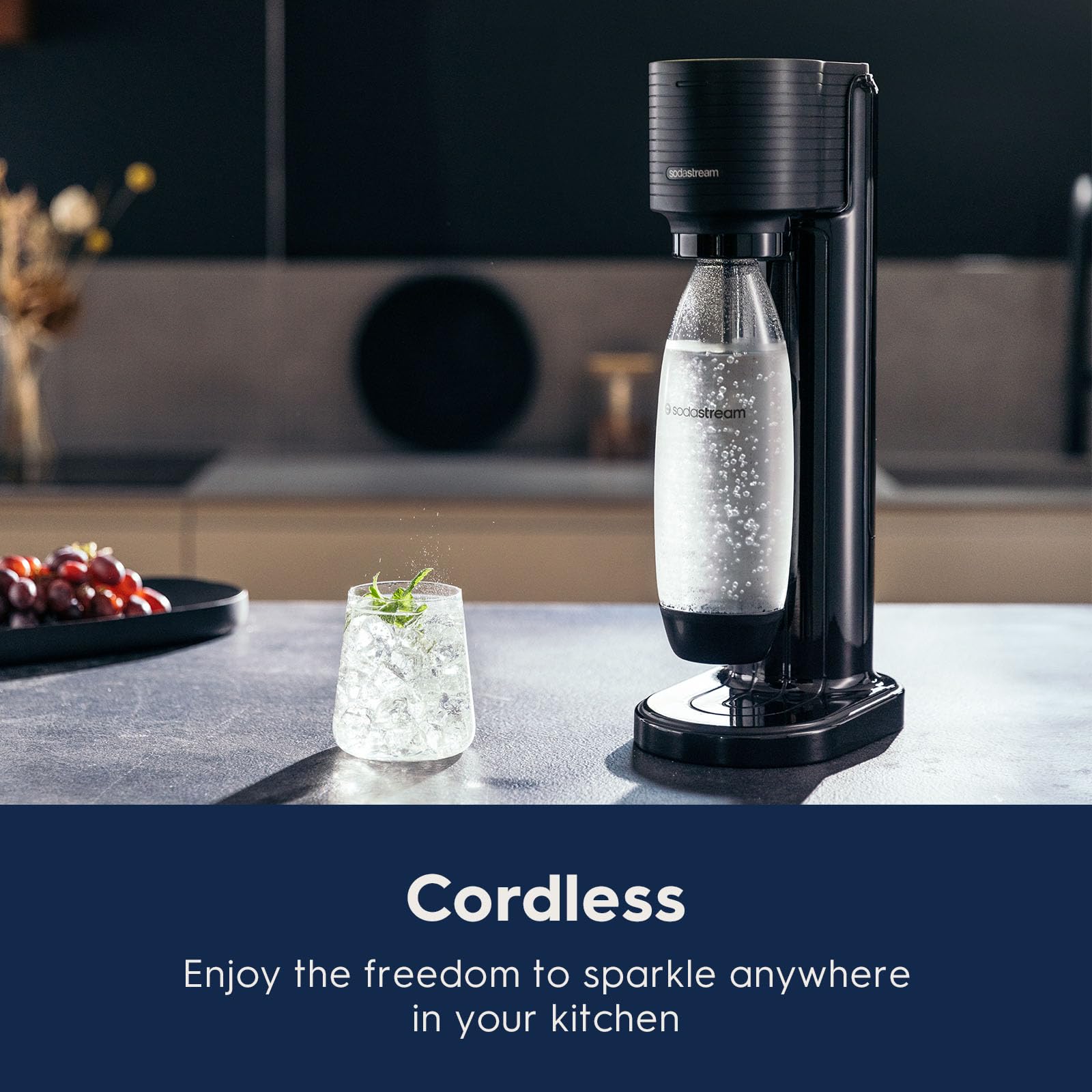 SodaStream Gaia Sparkling Water Maker, Black