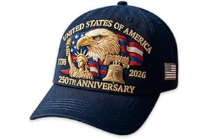 RUJOWY Eagle – United States 250th Anniversary Hat, Adjustable Bald Eagle Printed Patriotic Baseball Cap for Men Women Multi