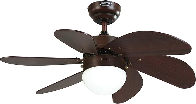 Cool Fan 45503 Ventilador Tramontana 1 Luz Bronce, 6 Aspas, 30 Pg