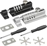 Spopal 2 Pack 120mm Combination Locking Bolt 4-Digit Keyless Door Latch Zinc
