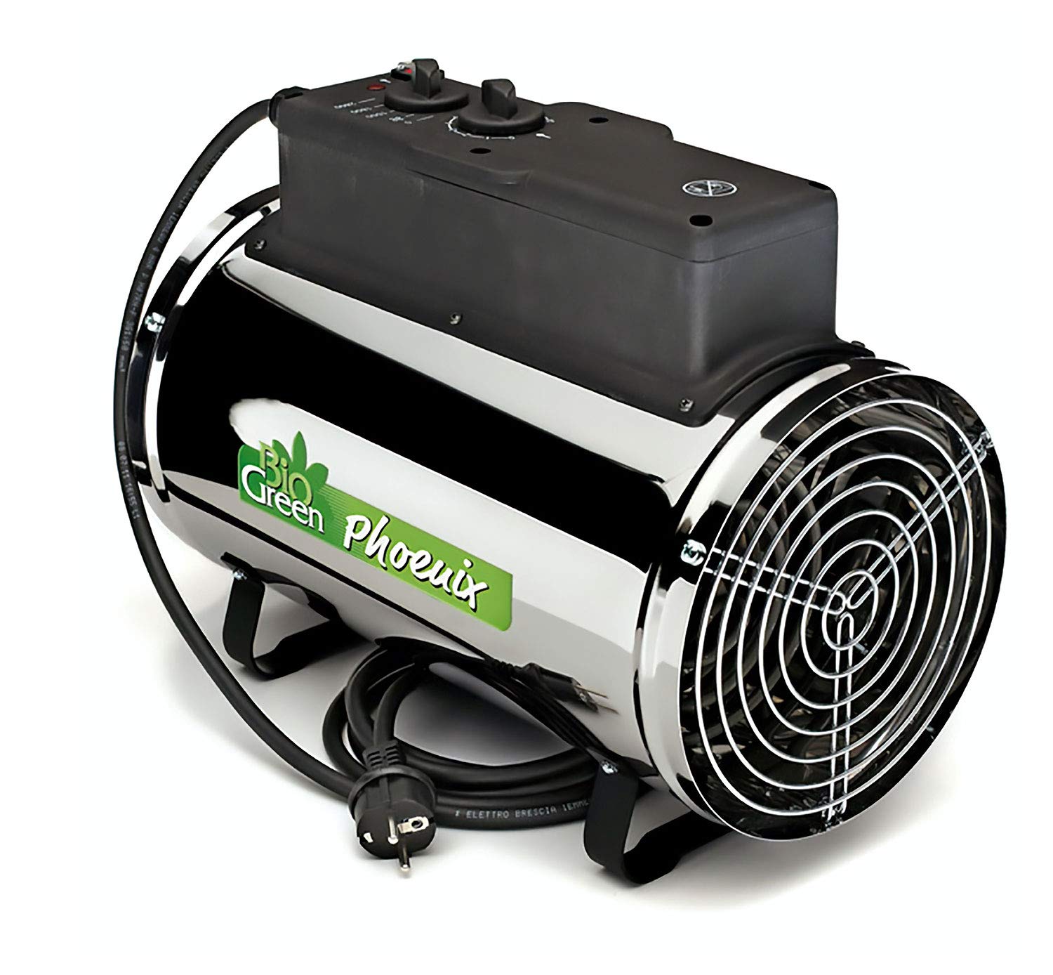 Bio Green PHX 2.8/US Phoenix Electric 3412/6141/9553 BTU 1000/1800/2800 W-240 V Greenhouse Heater, 2 Years Warrenty, 18 x 15 x 11 in, Silver