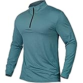 MANSDOUR Men's Quick-Dry Active Sports Shirts Quarter Zip Long Sleeve Running Pullover Tops Outdoor Sweatshirt