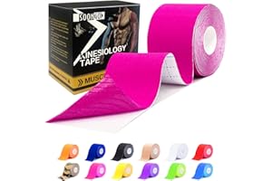 SOON GO Kinesiology Tape Pro 1/2/5 Rolls, 2 Inch High Elasticity Sports Tape Therapeutic Pain Relief–Physio Tape for Muscle Recovery & Joint Support, Waterproof & Hypoallergenic & Breathable–Pink