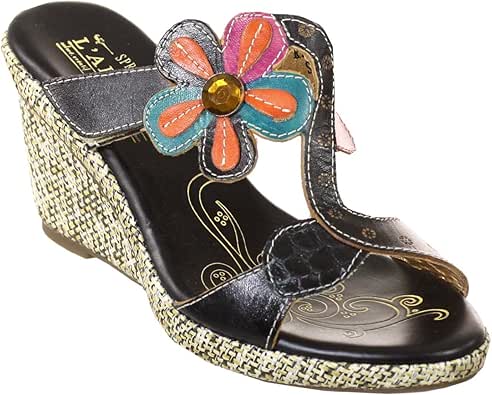 Amazon.com | Spring Step L'Artiste Collection Riviera Women's Sandals Black Multi EU 37 US 7 