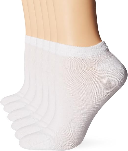 Hanes Ultimate Women's 6Pack NoShow Socks, White, 59 at Amazon Women