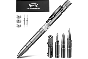 RoverTac 5-in-1 Multitool Pen with LED Light, Glass Breaker, Whistle & Screwdriver, Extra Batteries & Ink Refills, Premium Gift Box – Best EDC Tool Gift for Men, Dads, Husbands & Handymen