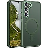 Rayboen for Samsung Galaxy S23 Plus Case Magnetic, [Compatible with Magsafe] Protective Slim Fit Skin Feel Phone Cover for S23+ Plus with Translucent Hard Back & Soft Edge, Matte Green