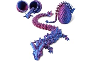 PICKUPARTS Easter Basket Stuffers Easter Egg 3D Printed Dragon Eggs with Dragon Inside Surprise Egg Pet Mystery Dragon Egg Articulated Crystal Dragon Egg Surprise Toy (Purple)